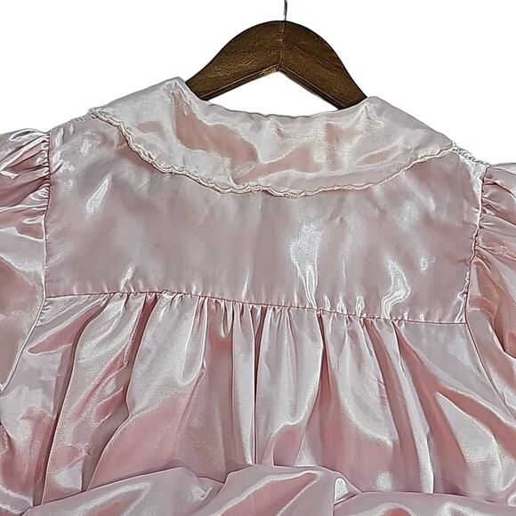 Women Sz M Sleep Shirt Pink Romantic Embroidered Intimate Moods Gown Dress - Picture 7 of 12